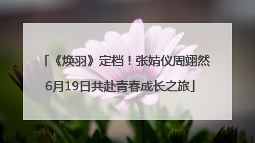 《焕羽》定档！张婧仪周翊然6月19日共赴青春成长之旅