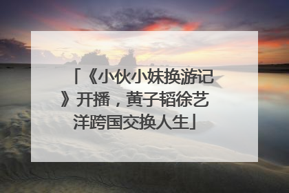 《小伙小妹换游记》开播，黄子韬徐艺洋跨国交换人生