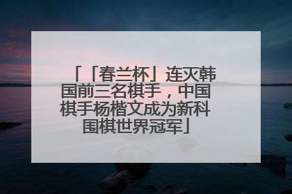 「春兰杯」连灭韩国前三名棋手，中国棋手杨楷文成为新科围棋世界冠军