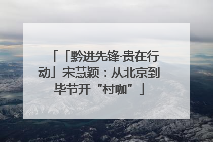 「黔进先锋·贵在行动」宋慧颖：从北京到毕节开“村咖”