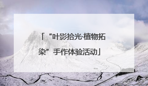 “叶影拾光·植物拓染”手作体验活动
