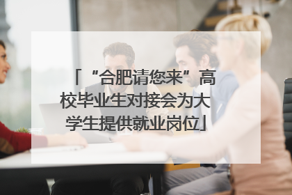 “合肥请您来”高校毕业生对接会为大学生提供就业岗位