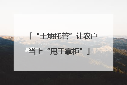 “土地托管”让农户当上“甩手掌柜”