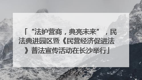 “法护营商，典亮未来”，民法典进园区暨《民营经济促进法》普法宣传活动在长沙举行
