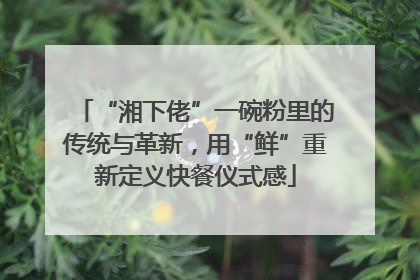“湘下佬”一碗粉里的传统与革新，用“鲜”重新定义快餐仪式感