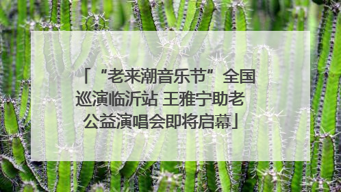 “老来潮音乐节”全国巡演临沂站 王雅宁助老公益演唱会即将启幕
