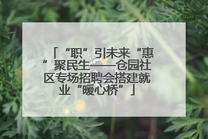 “职”引未来“惠”聚民生——仓园社区专场招聘会搭建就业“暖心桥”