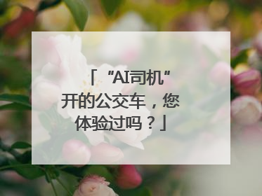 “AI司机”开的公交车，您体验过吗？