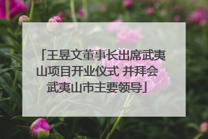 王昱文董事长出席武夷山项目开业仪式 并拜会武夷山市主要领导