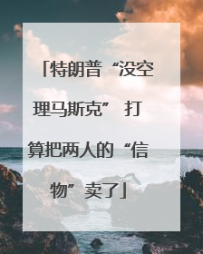 特朗普“没空理马斯克” 打算把两人的“信物”卖了