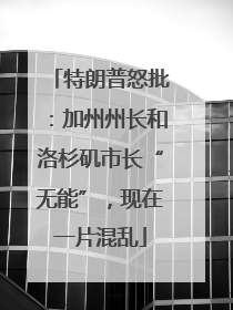 特朗普怒批：加州州长和洛杉矶市长“无能”，现在一片混乱