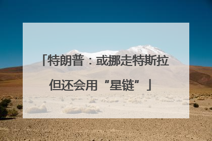 特朗普：或挪走特斯拉 但还会用“星链”