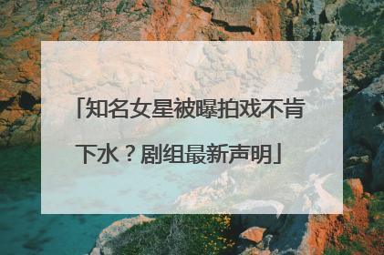知名女星被曝拍戏不肯下水？剧组最新声明