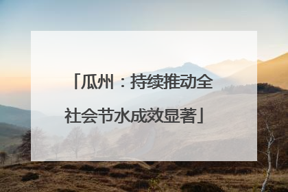 瓜州：持续推动全社会节水成效显著