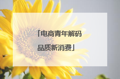 电商青年解码品质新消费