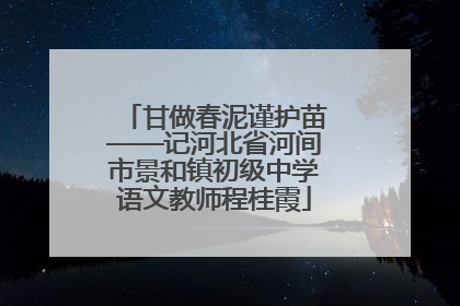甘做春泥谨护苗——记河北省河间市景和镇初级中学语文教师程桂霞