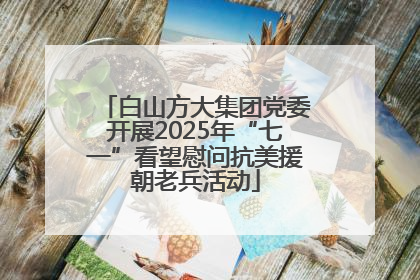 白山方大集团党委开展2025年“七一”看望慰问抗美援朝老兵活动