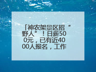 神农架景区招“野人”！日薪500元，已有近4000人报名，工作职责包括“接受游客投喂”