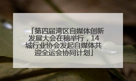 第四届湾区自媒体创新发展大会在穗举行，14城行业协会发起自媒体共迎全运会协同计划
