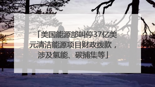美国能源部叫停37亿美元清洁能源项目财政拨款，涉及氢能、碳捕集等