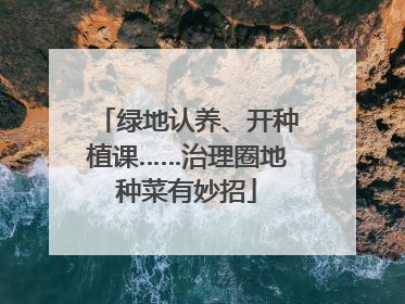 绿地认养、开种植课……治理圈地种菜有妙招