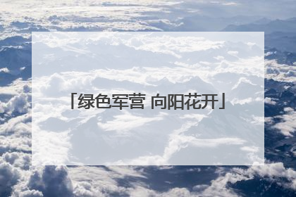 绿色军营 向阳花开