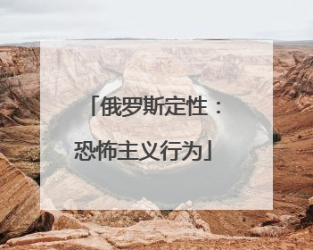 俄罗斯定性：恐怖主义行为