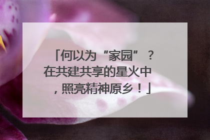 何以为“家园”？在共建共享的星火中，照亮精神原乡！