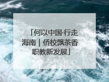 何以中国·行走海南｜侨校飘茶香 职教新发展