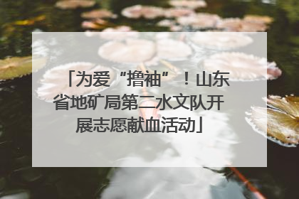 为爱“撸袖”！山东省地矿局第二水文队开展志愿献血活动