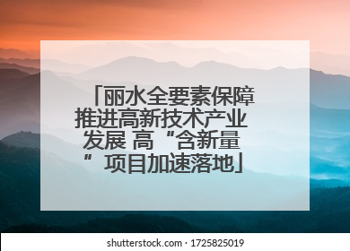 丽水全要素保障推进高新技术产业发展 高“含新量”项目加速落地