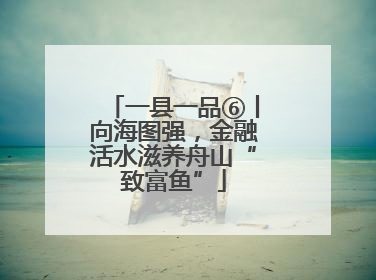 一县一品⑥丨向海图强，金融活水滋养舟山“致富鱼”