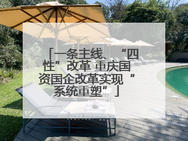 一条主线、“四性”改革 重庆国资国企改革实现“系统重塑”