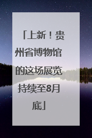 上新！贵州省博物馆的这场展览持续至8月底