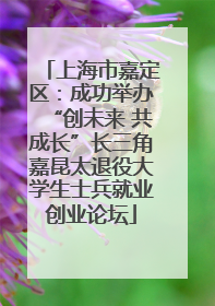 上海市嘉定区：成功举办“创未来 共成长”长三角嘉昆太退役大学生士兵就业创业论坛