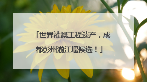世界灌溉工程遗产，成都彭州湔江堰候选！