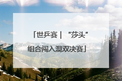 世乒赛｜“莎头”组合闯入混双决赛