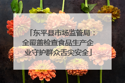 东平县市场监管局：全覆盖检查食品生产企业守护群众舌尖安全