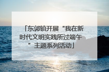东郭镇开展“我在新时代文明实践所过端午”主题系列活动