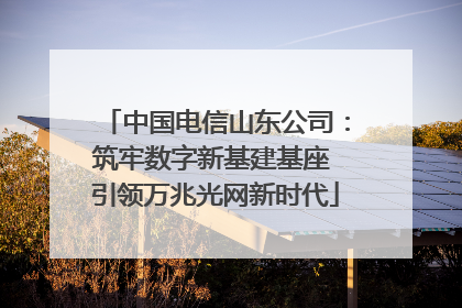 中国电信山东公司：筑牢数字新基建基座 引领万兆光网新时代