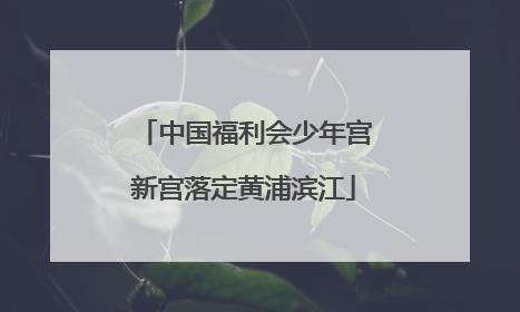 中国福利会少年宫新宫落定黄浦滨江