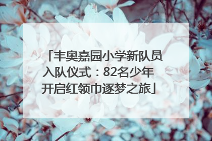 丰奥嘉园小学新队员入队仪式：82名少年开启红领巾逐梦之旅