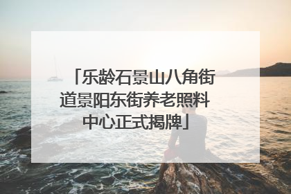 乐龄石景山八角街道景阳东街养老照料中心正式揭牌
