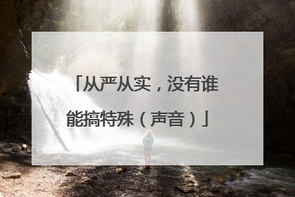 从严从实，没有谁能搞特殊（声音）