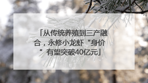 从传统养殖到三产融合，永修小龙虾“身价”有望突破40亿元