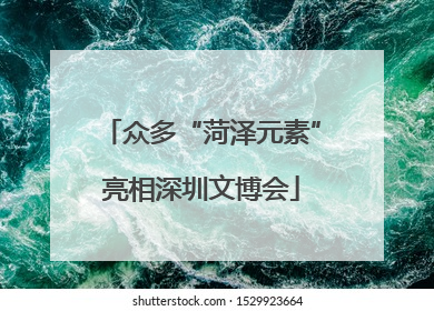 众多“菏泽元素”亮相深圳文博会