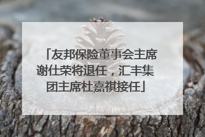 友邦保险董事会主席谢仕荣将退任，汇丰集团主席杜嘉祺接任