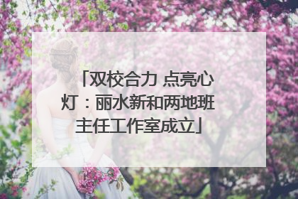 双校合力 点亮心灯：丽水新和两地班主任工作室成立