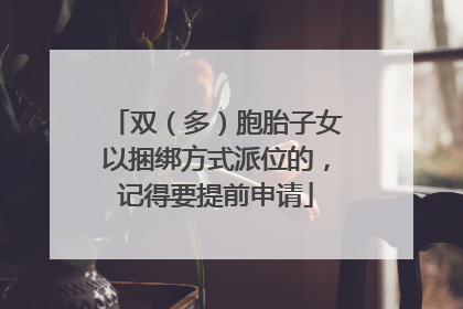 双（多）胞胎子女以捆绑方式派位的，记得要提前申请