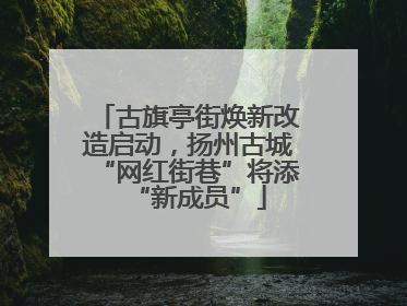 古旗亭街焕新改造启动，扬州古城“网红街巷”将添“新成员”